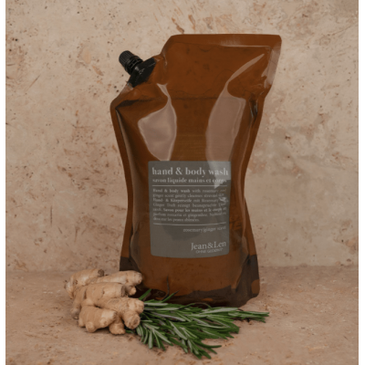 Jean & Len Handzeep Navulverpakking Rozemarijn & Gember – extra afbeelding 2
