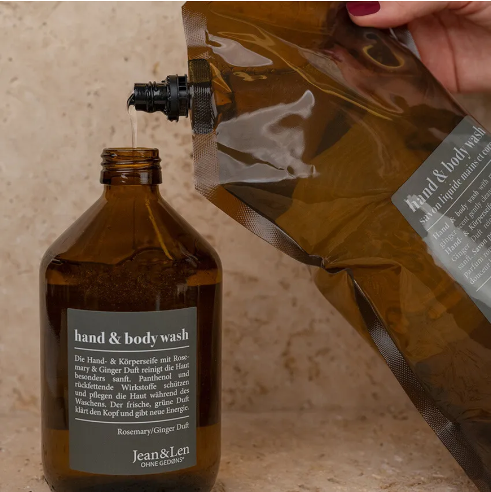 Jean & Len Handzeep Navulverpakking Rozemarijn & Gember - 1,5L – extra afbeelding 3