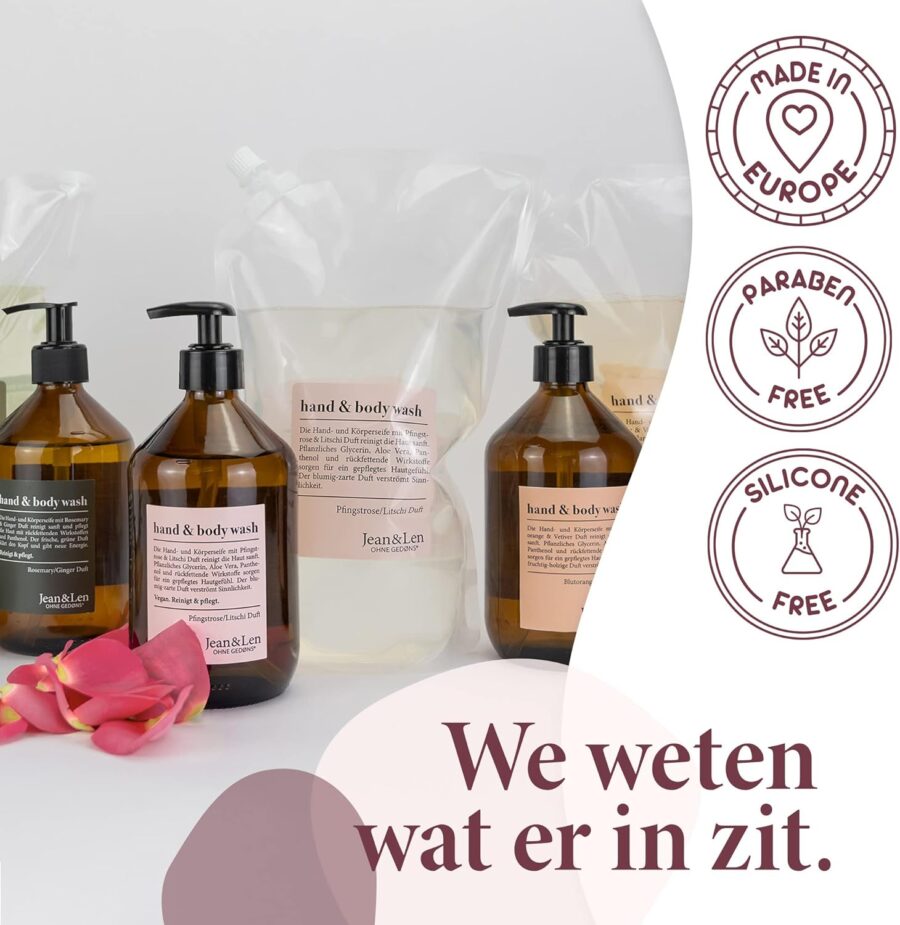 Handzeep Navulverpakking Peony & Lychee 1,5L - Afbeelding 2