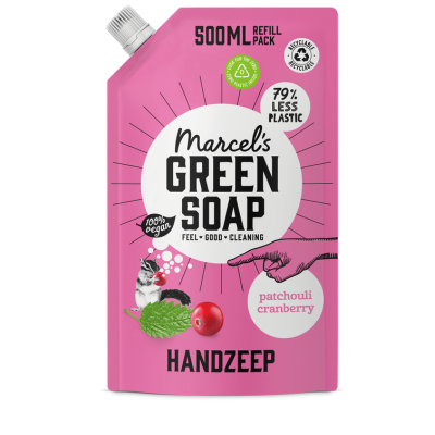 Handzeep Navulverpakking Patchouli & Cranberry