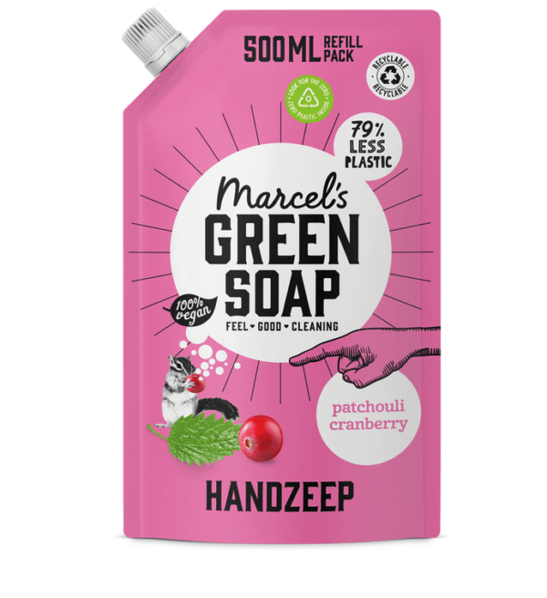 Handzeep Navulverpakking Patchouli & Cranberry - 500 ml