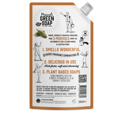 Marcel's Green Soap Handzeep Navulverpakking Sandelhout & Kardemom – extra afbeelding 1