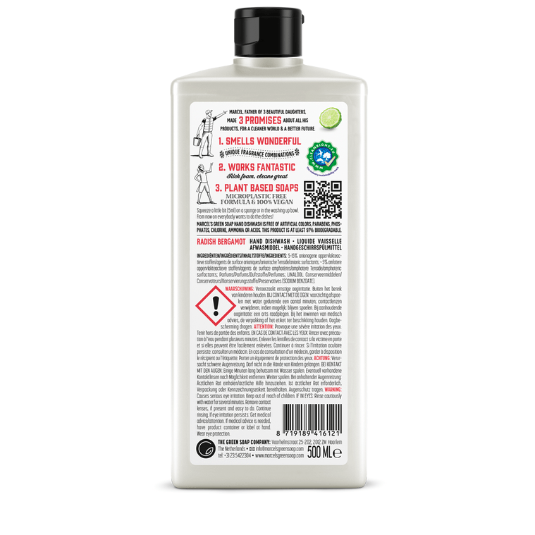 Marcel's Green Soap Afwasmiddel Radijs & Bergamot - 500 ml – extra afbeelding 1