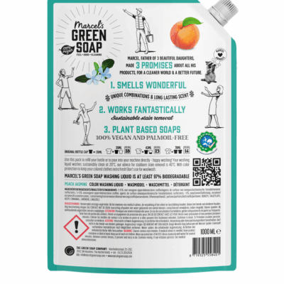 Marcel's Green Soap Wasmiddel Navulverpakking Kleur Peach & Jasmine – extra afbeelding 1