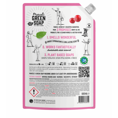Marcel's Green Soap Wasmiddel Navulverpakking Universeel Patchouli & Cranberry – extra afbeelding 1