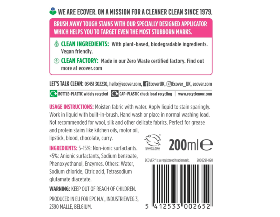Vlekkenverwijderaar - 200 ml - Afbeelding 2