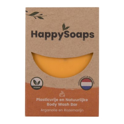 HappySoaps Body Wash Bar Arganolie & Rozemarijn – hoofdafbeelding