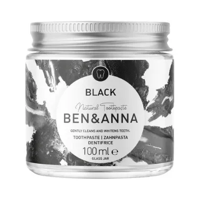 Ben & Anna Toothpaste in Glass Jar Without Fluoride (Black) – hoofdafbeelding