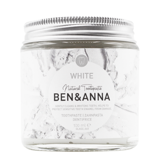 Toothpaste in Glass Jar Without Fluoride (white)