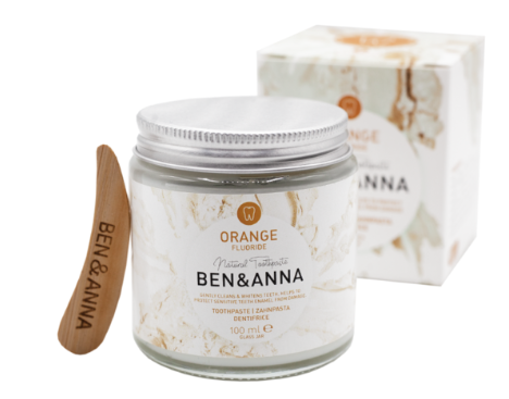 Ben & Anna Toothpaste in Glass Jar With Fluoride (Orange) - 100 ml – extra afbeelding 1