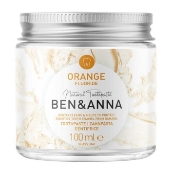 Toothpaste in Glass Jar With Fluoride Orange