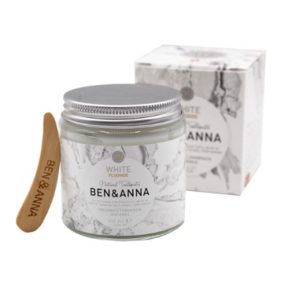 Ben & Anna Toothpaste in Glass Jar With Fluoride (Whitening) – extra afbeelding 1