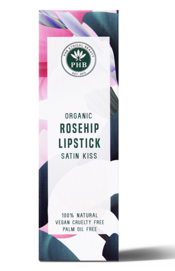 PHB Ethical Beauty Satin Sheen - Organic Rosehip Lipstick - 3.5g – extra afbeelding 1