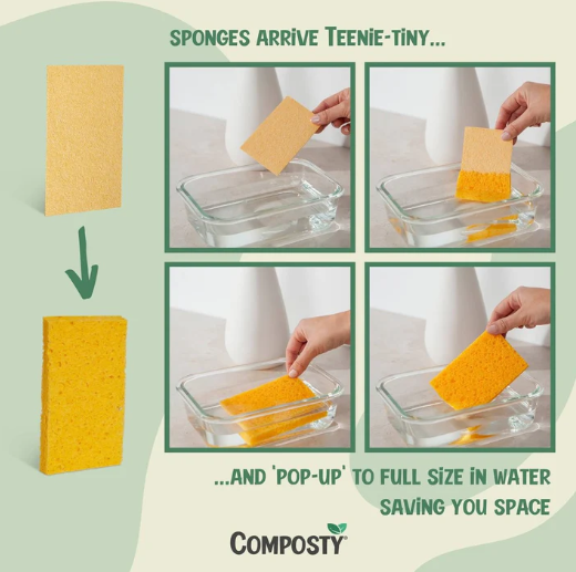 Composty JUMBO 'Pop-Up' Eco Sponges | 3 Multipack – extra afbeelding 2