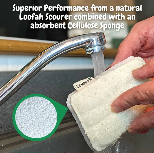 Composty All-in-One Loofah Scourer Eco Sponges - 6 stuks – extra afbeelding 2