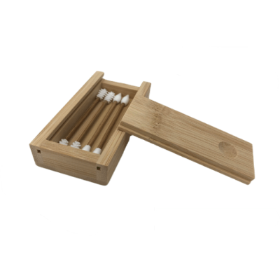 Bamboe herbruikbare wattenstaafjes (4 stuks) inclusief bamboe doosje