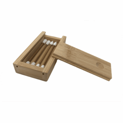 Bamboe herbruikbare wattenstaafjes (4 stuks) inclusief bamboe doosje
