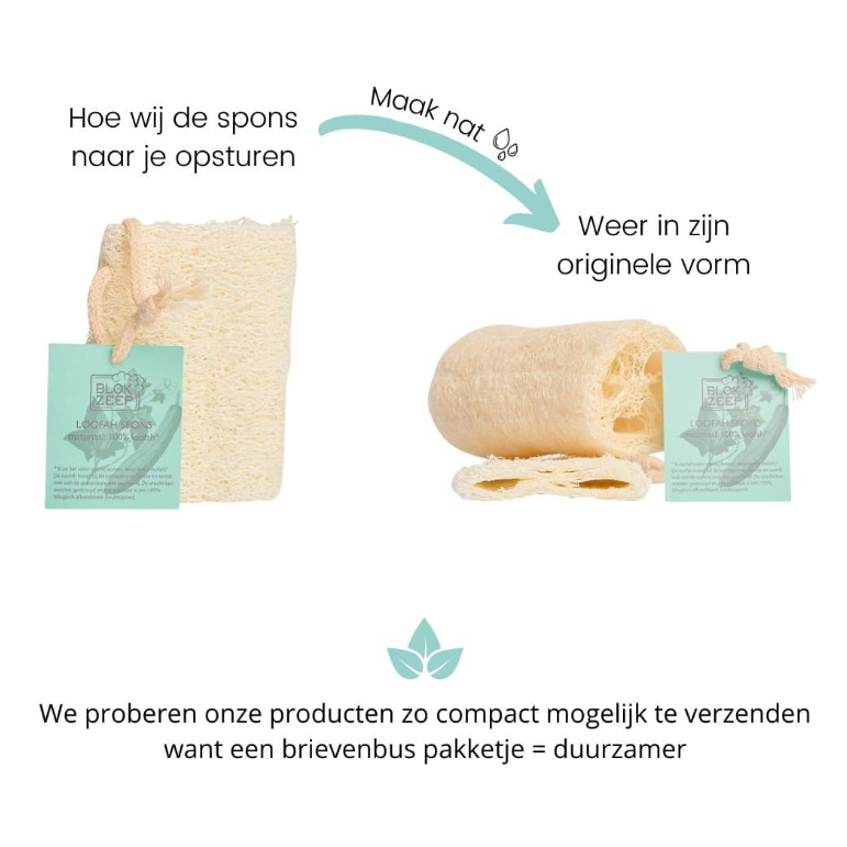 Blokzeep Loofah Spons 10cm - 100% natuurlijk – extra afbeelding 2