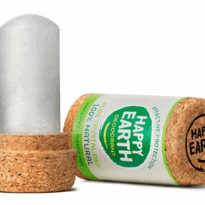 Happy Earth Natural Deodorant Crystal Stick Unscented – extra afbeelding 1