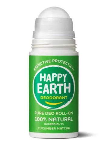 Happy Earth Natural Deodorant Roller Cucumber Matcha - 75 ml – extra afbeelding 1