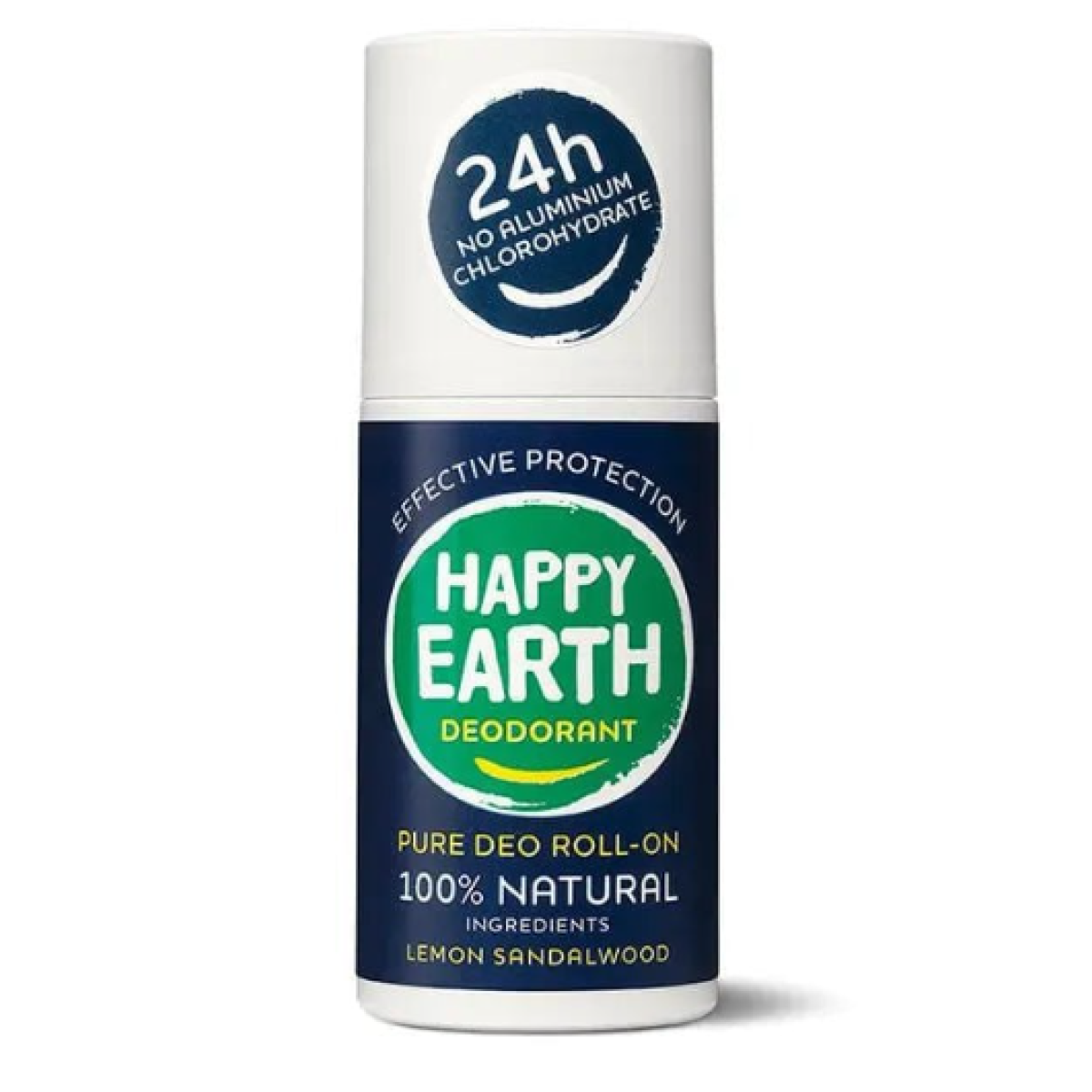 Happy earth Natural Deodorant Roller Lemon Sandalwood