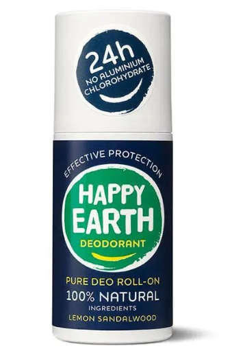 Happy earth Natural Deodorant Roller Lemon Sandalwood