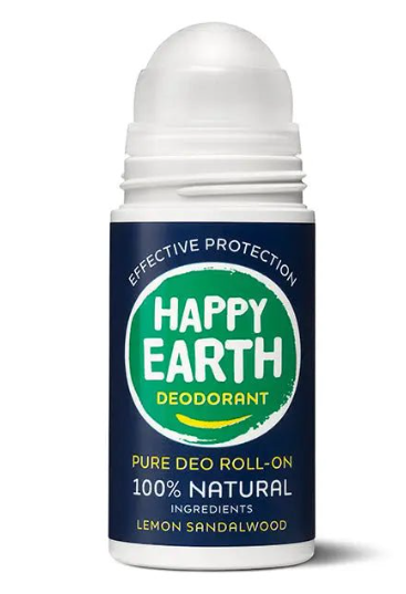 Happy Earth Natural Deodorant Roller Lemon Sandalwood - 75 ml – extra afbeelding 1