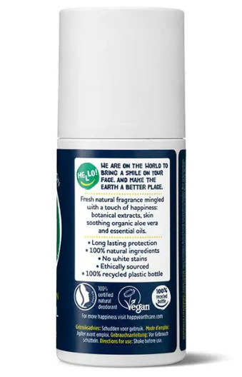 Happy Earth Natural Deodorant Roller Lemon Sandalwood - 75 ml – extra afbeelding 2