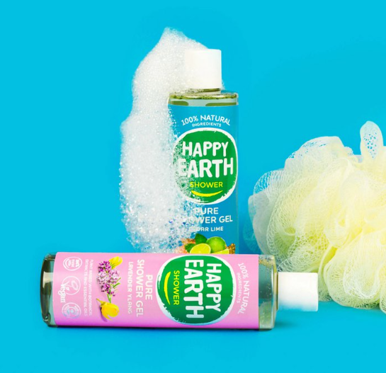 Happy Earth Natural Shower Gel Lavender Ylang - 300 ml – extra afbeelding 2