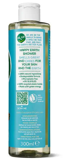 Happy Earth Natural Shower Gel Cedar Lime - 300 ml – extra afbeelding 1