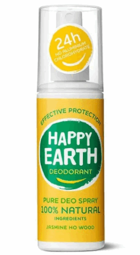 Happy earth Natural Deodorant Spray Jasmine Ho Wood