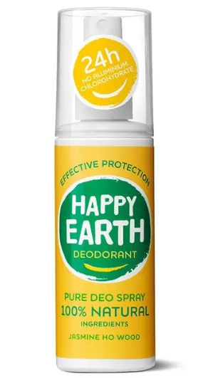 Happy earth Natural Deodorant Spray Jasmine Ho Wood