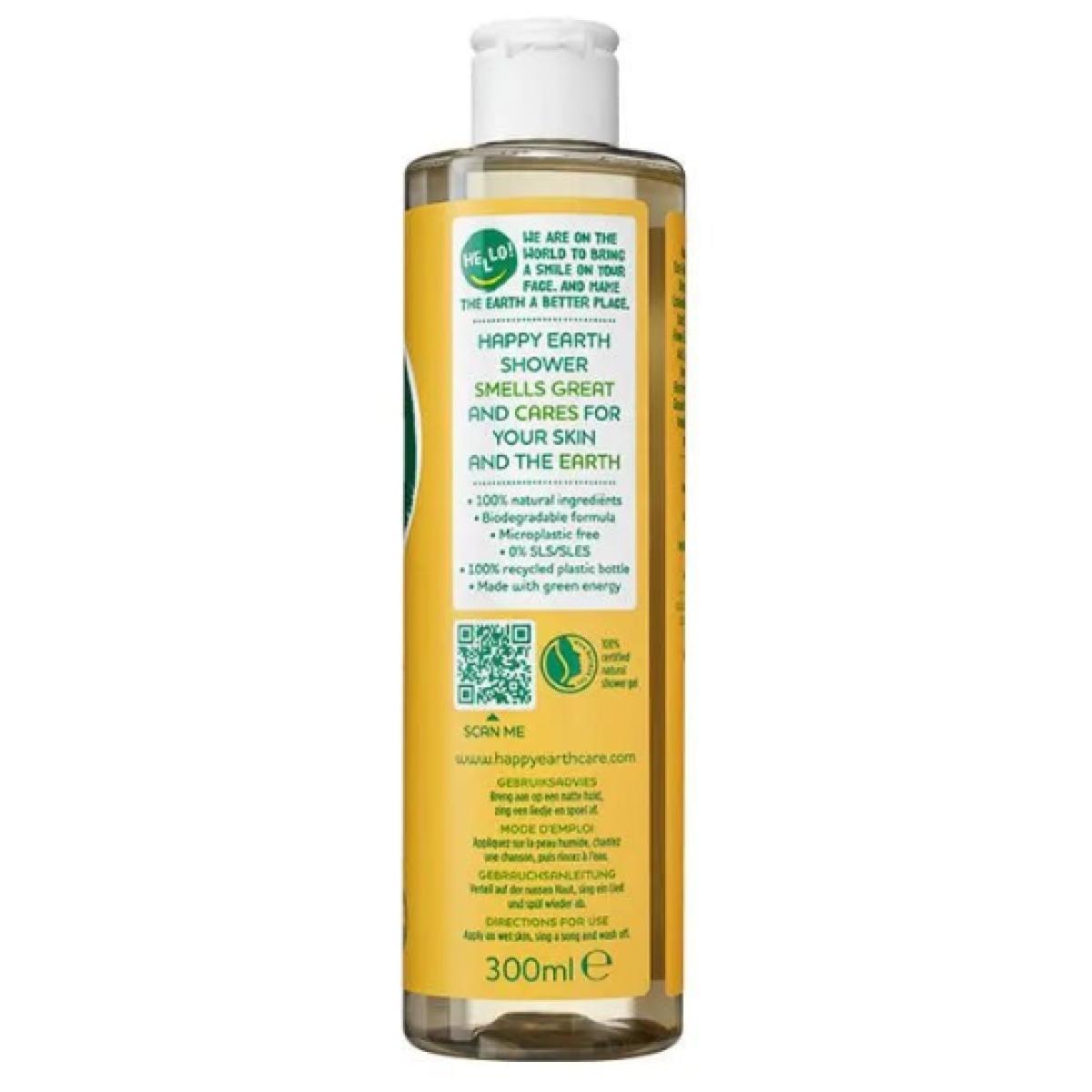 Happy Earth Natural Shower Gel Jasmine Ho Wood – extra afbeelding 1