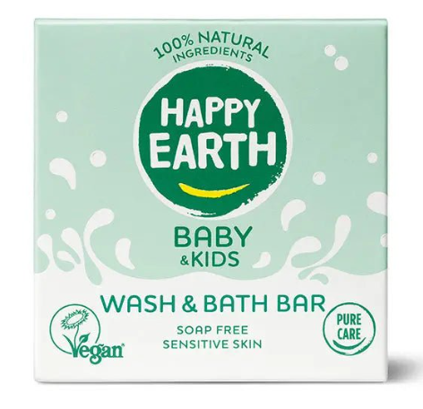 Happy Earth Soap Free Wash & Bath Bar Baby & Kids - 50g – extra afbeelding 1