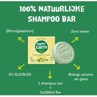 Happy Earth Plasticvrije Shampoo Bar Volume & Shine – extra afbeelding 2