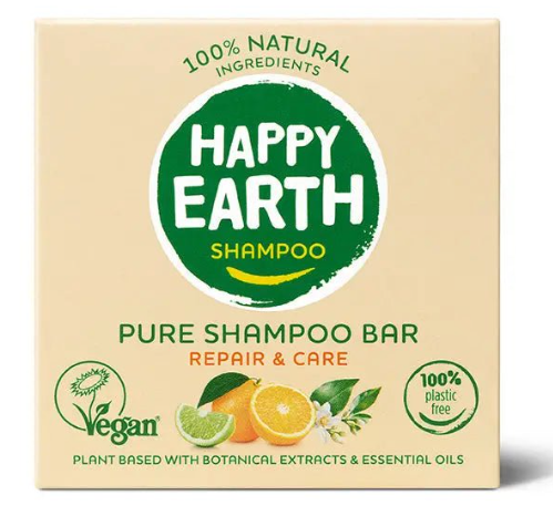 Happy Earth Plasticvrije Shampoo Bar Repair & Care - 90g – extra afbeelding 1