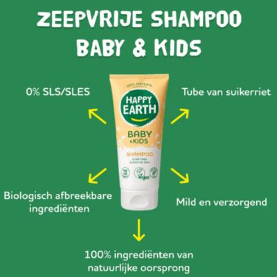 Happy Earth Mini Zeepvrije Shampoo Baby & Kids – extra afbeelding 1