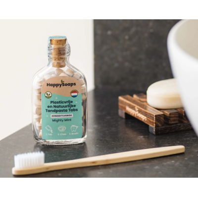 HappySoaps Tandpasta Tabs - Zonder Fluoride - Mighty Mint – extra afbeelding 1