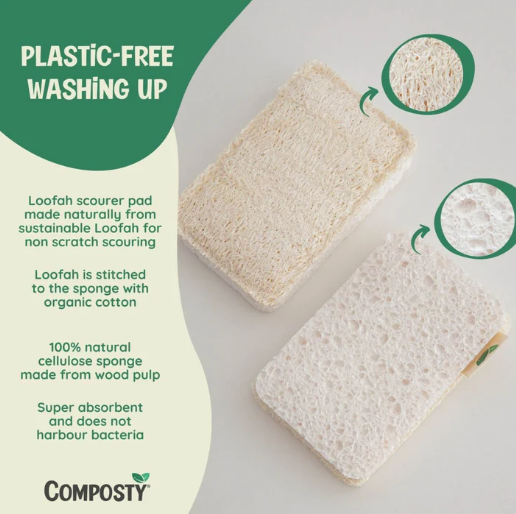 Composty All-in-One Loofah Scourer Eco Sponges - 1 st. – extra afbeelding 1