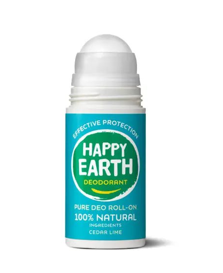 Happy Earth Natural Deodorant Roller Cedar Lime - 75 ml – extra afbeelding 1