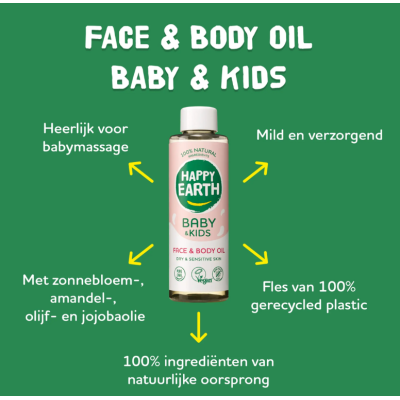 Happy Earth Gezicht & Lichaam Olie Baby & Kids – extra afbeelding 1