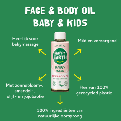 Happy Earth Gezicht & Lichaam Olie Baby & Kids – extra afbeelding 1