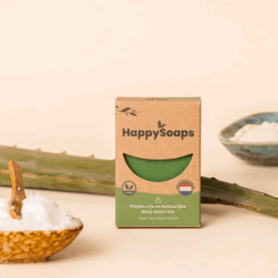 HappySoaps Body Wash Bar Aloë You Vera Much – extra afbeelding 1