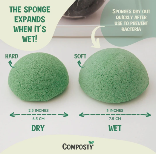 Composty Super Soft Konjac Facial Sponges - 4 st. – extra afbeelding 1