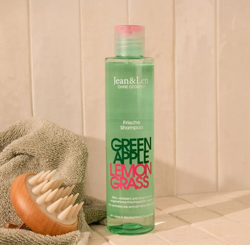 Jean & Len Shampoo met Groene Appel & Citroengras – 300 ml – extra afbeelding 2