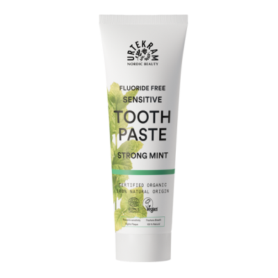 Fluoridevrije sensitive tandpasta strong mint