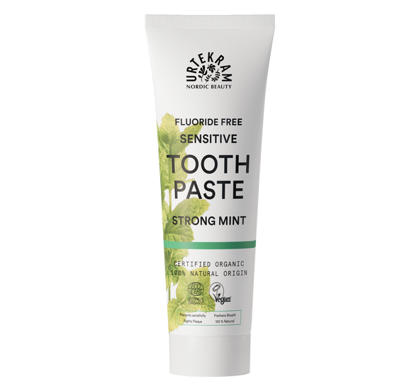 Fluoridevrije sensitive tandpasta strong mint