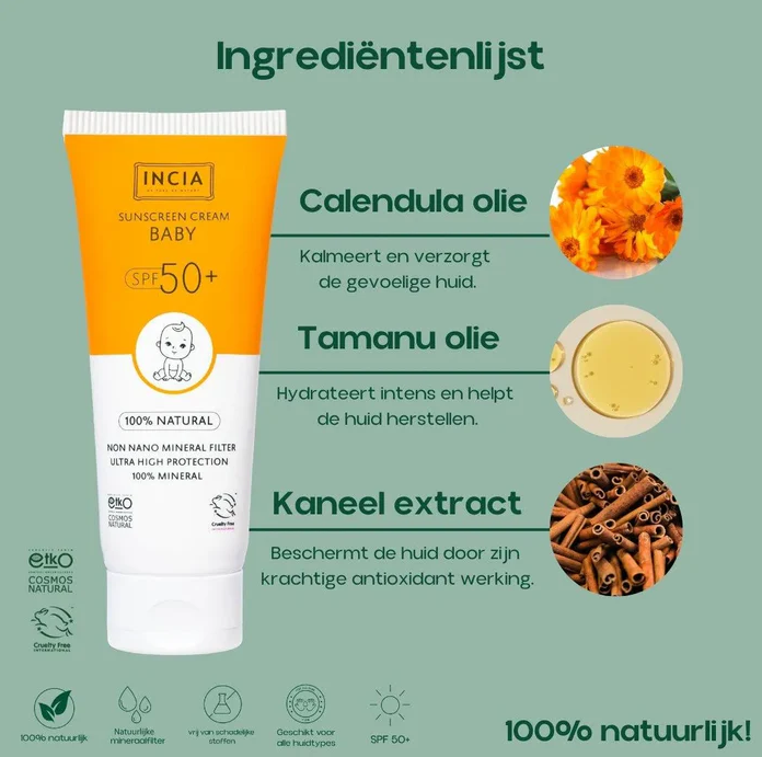 INCIA Natuurlijke Zonnebrandcrème voor Baby en Kind SPF 50+ - 10 ml – extra afbeelding 2