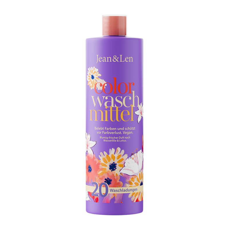 Jean & Len Vloeibaar Wasmiddel voor Gekleurde Was met Waterlelie & Lotus – hoofdafbeelding