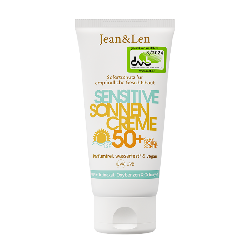 Jean & Len Sensitive Gezichtszonnecrème SPF 50+ – hoofdafbeelding